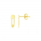 14K Yellow Gold Safety Pin Earrings Yellow Gold