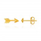 14k Yellow Gold Single Post Earring with Textured Arrow D53395922