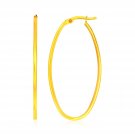 14k Yellow Gold Slim Oval Shape Hoop Earrings D87359308
