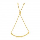 14k Yellow Gold Smooth Curved Bar and Lariat Style Bracelet