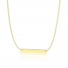 14k Yellow Gold Smooth Flat Horizontal Bar Style Necklace