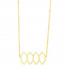14K Yellow Gold Stylized Honeycomb Necklace