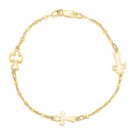 14k Yellow Gold Symbolic Cross Bracelet