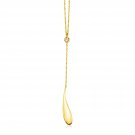 14k Yellow Gold Teardrop Lariat Necklace with Diamond
