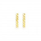 14k Yellow Gold Textured Bar Earrings Yellow Gold