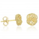 14k Yellow Gold Textured Finish Love Knot Style Earrings D48634675