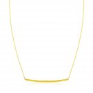 14k Yellow Gold Thin Textured Bar Necklace