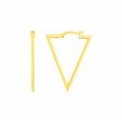 14K Yellow Gold Triangle Hoop Earrings Yellow Gold