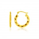 14k Yellow Gold Wavy Texture Hoop Earrings D24782485