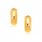 14k Yellow Gold Wide Medium Hoop Earrings with Snap Lock D102279