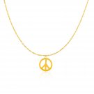 14k Yellow Gold with Peace Symbol Pendant