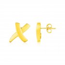 14K Yellow Gold X Earrings Yellow Gold