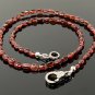 18' Garnet Necklace with Pave Diamond Clasp; Garnet Necklace; Gifts for Her Default Title