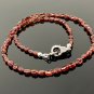 18' Garnet Necklace with Pave Diamond Clasp; Garnet Necklace; Gifts for Her Default Title