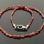 18' Garnet Necklace with Pave Diamond Clasp; Garnet Necklace; Gifts for Her Default Title