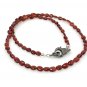 18' Garnet Necklace with Pave Diamond Clasp; Garnet Necklace; Gifts for Her Default Title