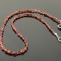 18' Garnet Necklace with Pave Diamond Clasp; Garnet Necklace; Gifts for Her Default Title
