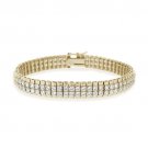 18K Gold 3ct Cubic Zirconia Two-Row Bracelet BGBR13455