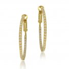 18k Gold over Silver 35mm Inside Out CZ Hoop Earrings HG10875