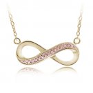 18K Gold over Silver Champagne Diamond Accent Two-Tone Infinity Necklace PG10834M6