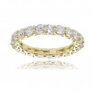 18K Gold over Silver Cubic Zirconia 3mm Round-cut Eternity Band Ring RG14949-7