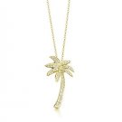 18k Gold over Silver Designer-Inspired CZ Palm Tree Pendant PG10521
