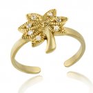 18k Gold over Silver Designer-Inspired CZ Palm Tree Toe Ring TRG10814