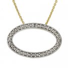 18k Gold over Silver Diamond Accented Oval Pendant PG10722
