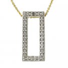 18k Gold over Silver Diamond Accented Rectangle Pendant PG10721