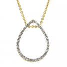 18k Gold over Silver Diamond Accented Teardrop Pendant PG10720
