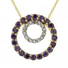 18k Gold over Silver Genuine Diamond Accent & Amethyst Eternity Pendant PG10718A