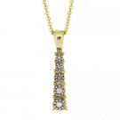 18k Gold Over Silver Graduating Diamond Accent Journey Pendant PG10244