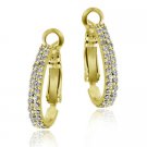 18k Gold over Silver Two Row CZ Half Hoop Earrings HG10884
