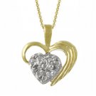 18k Gold over Silver Two-Toned Diamond Accent Heart Pendant PG10731
