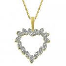 18k Gold over Silver Two-Toned Diamond Accent Heart Pendant PG10732