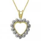 18k Gold over Silver Two-Toned Diamond Accent Open Heart Pendant PG10730