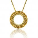 18K Gold over Sterling Silver 1-2ct Citrine Circle Eternity Pendant PG9658C