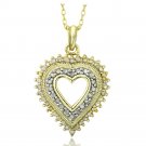 18k Gold over Sterling Silver 1-2ct Diamond Heart Necklace (IJ-I3) PG10611