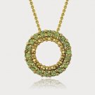 18K Gold over Sterling Silver 1-2ct Peridot Circle Eternity Pendant PG9658PD