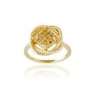 18K Gold over Sterling Silver 1-4ct Yellow Diamond Love Knot Ring Size 8 RG13089M11-8
