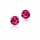 18K Gold over Sterling Silver 1.2ct Created Ruby Stud Earrings, 5mm EG9563LRU