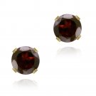 18K Gold over Sterling Silver 1.3ct Garnet Stud Earrings, 5mm EG12010G
