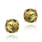 18K Gold over Sterling Silver 1.5ct Citrine Stud Earrings, 6mm EG12011C
