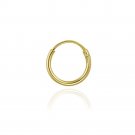 18K Gold over Sterling Silver 10mm Men's Hoop Earring HG9495