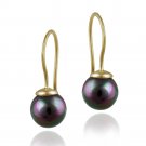 18K Gold over Sterling Silver 10mm Peacock Shell Pearl Drop Earrings EG12158PCK