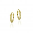 18K Gold over Sterling Silver 10mm Tiny Polished Hoop Earrings EG110