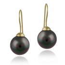 18K Gold over Sterling Silver 14mm Peacock Shell Pearl Drop Earrings EG12160PCK