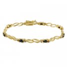 18K Gold over Sterling Silver 2.35ct Sapphire & Diamond Accent Swirl Bracelet BG10587S