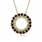 18K Gold over Sterling Silver 3-4ct Garnet Circle Eternity Pendant PG9658G