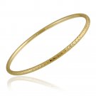 18K Gold over Sterling Silver 3mm Diamond-Cut Bangle BAG11852